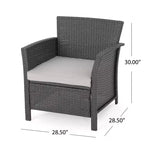Christopher Knight Home Brynnli Salon de jardin 4 places en osier avec brasero