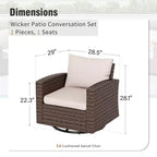 Captiva Designs Ensemble de 8 meubles de jardin en rotin tressé avec canapé rembourré, brasero, poufs et fauteuils individuels