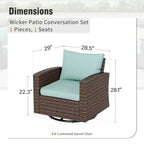 Captiva Designs Ensemble de 8 meubles de jardin en rotin tressé avec canapé rembourré, brasero, poufs et fauteuils individuels