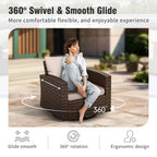 Captiva Designs Ensemble de 8 meubles de jardin en rotin tressé avec canapé rembourré, brasero, poufs et fauteuils individuels