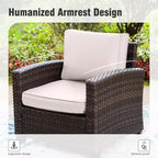 Captiva Designs Ensemble de 8 meubles de jardin en rotin tressé avec canapé rembourré, brasero, poufs et fauteuils individuels