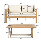 Christopher Knight Home Behram Ensemble de 4 fauteuils d'extérieur en bois d'acacia à lattes, Beige