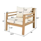 Christopher Knight Home Behram Ensemble de 4 fauteuils d'extérieur en bois d'acacia à lattes, Beige