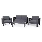 Christopher Knight Home Rabun Salon de discussion extérieur 4 places en bois d'acacia avec coussins
