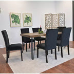 Ensemble de salle à manger Ashzo de Roundhill Furniture, table à manger avec pieds épingles et 6 chaises, 7 pièces