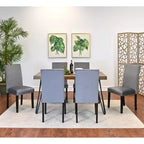Ensemble de salle à manger Ashzo de Roundhill Furniture, table à manger avec pieds épingles et 6 chaises, 7 pièces