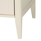 Ensemble de chambre à baldaquin 4 pièces en bois cannelé ivoire Primrose Mid-Century Baxton Studio