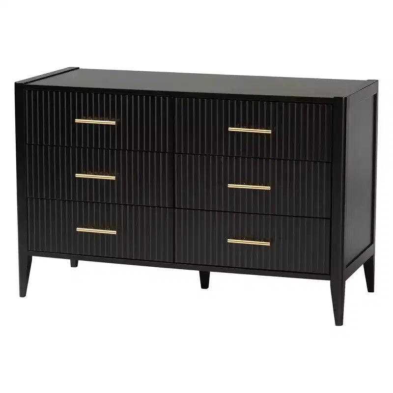 Ensemble de chambre à baldaquin 4 pièces en bois cannelé ivoire Primrose Mid-Century Baxton Studio