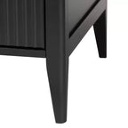 Ensemble de chambre à baldaquin 4 pièces en bois cannelé ivoire Primrose Mid-Century Baxton Studio