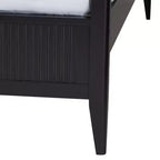 Ensemble de chambre à baldaquin 4 pièces en bois cannelé ivoire Primrose Mid-Century Baxton Studio