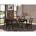 HomeStock Rectangle Dining Table With 6 Chairs Cappuccino Finish