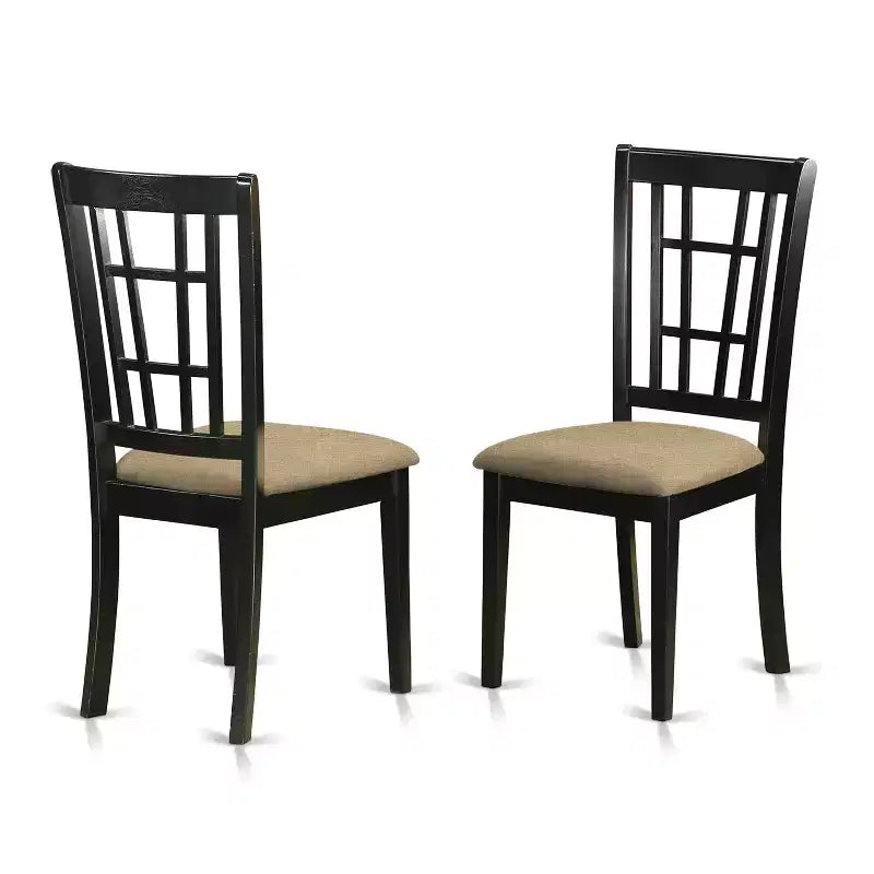 Ensemble de salle à manger HomeStock avec rallonge papillon, 4/6 chaises, cerisier noir