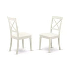 Ensemble de table à manger ronde moderne HomeStock, blanc lin