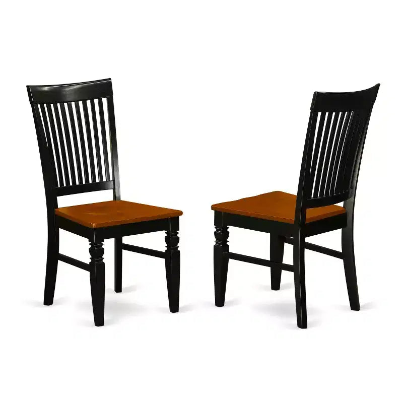 Ensemble de salle à manger HomeStock 5 pièces Table rectangulaire et 4 chaises Cerisier Noir