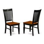 Ensemble de salle à manger HomeStock 5 pièces Table rectangulaire et 4 chaises Cerisier Noir