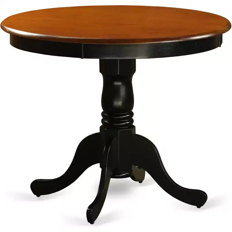 Ensemble de salle à manger rond sur pied HomeStock ANNO5, cerisier noir