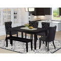 HomeStock Duda 6 Piece Dining Table Set Black Wood Modern