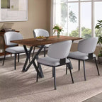 Ensemble de salle à manger 5 pièces moderne en similicuir et métal Christopher Knight Home Carrie