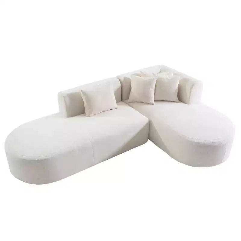 Canapé d'angle incurvé rembourré de style moderne 107,5 W, canapé d'angle élégant 2 pièces - HABITRIO