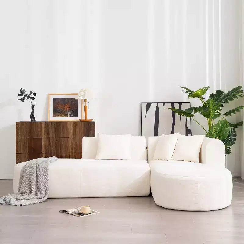 Canapé d'angle incurvé rembourré de style moderne 107,5 W, canapé d'angle élégant 2 pièces - HABITRIO
