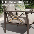 Ensemble de mobilier de jardin Heynemo, ensemble de 7 meubles de salon de jardin avec table d'appoint et poufs, ensemble de meubles en métal pour porche, cour arrière, jardin