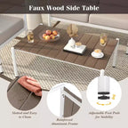 Costway Ensemble de Meubles de Jardin 2 Pièces Canapé Causeuse avec Table Basse Coussins Épais