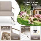 Costway Ensemble de Meubles de Jardin 2 Pièces Canapé Causeuse avec Table Basse Coussins Épais