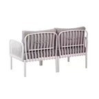 Ensemble de mobilier de patio moderne 4 ou 6 pièces avec table basse carrée, ensemble de conversation avec coussins imperméables, noir/blanc - ModernLuxe