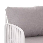 Ensemble de mobilier de patio moderne 4 ou 6 pièces avec table basse carrée, ensemble de conversation avec coussins imperméables, noir/blanc - ModernLuxe