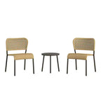 Novogratz Briar 3-Piece Wicker Chat Set, Tan