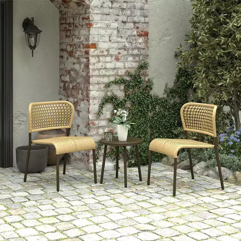 Ensemble de conversation en osier 3 pièces Briar de Novogratz, beige