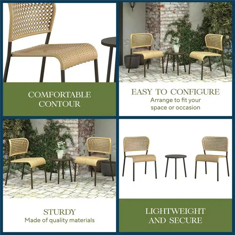 Ensemble de conversation en osier 3 pièces Briar de Novogratz, beige