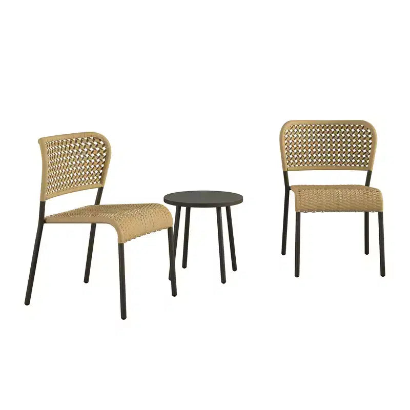 Ensemble de conversation en osier 3 pièces Briar de Novogratz, beige