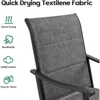 Lot de 2 chaises de salle à manger d'extérieur pivotantes à 360° – Fauteuils en métal avec tissu Textilène, pour toutes les conditions météorologiques, design ergonomique idéal