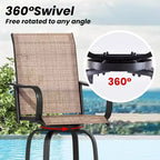 Lot de 4 tabourets de bar pivotants d'extérieur – Tissu Textilène, rotation à 360°, design ergonomique toutes saisons, hauteur de bar idéale pour balcon et terrasse