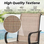 Lot de 4 tabourets de bar pivotants d'extérieur – Tissu Textilène, rotation à 360°, design ergonomique toutes saisons, hauteur de bar idéale pour balcon et terrasse