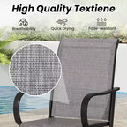Lot de 4 tabourets de bar pivotants d'extérieur – Tissu Textilène, rotation à 360°, design ergonomique toutes saisons, hauteur de bar idéale pour balcon et terrasse