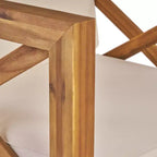 Christopher Knight Home Brava Ensemble de conversation 4 places en bois d'acacia pour extérieur avec coussins