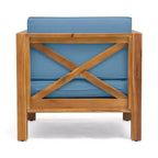 Christopher Knight Home Brava Ensemble de conversation 4 places en bois d'acacia pour extérieur avec coussins