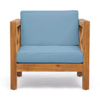 Christopher Knight Home Brava Ensemble de conversation 4 places en bois d'acacia pour extérieur avec coussins