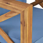 Christopher Knight Home Brava Ensemble de conversation 4 places en bois d'acacia pour extérieur avec coussins