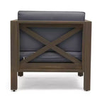 Christopher Knight Home Brava Ensemble de conversation 4 places en bois d'acacia pour extérieur avec coussins