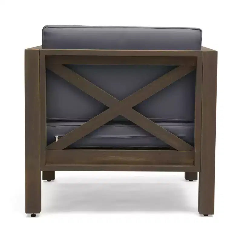 Christopher Knight Home Brava Ensemble de conversation 4 places en bois d'acacia pour extérieur avec coussins