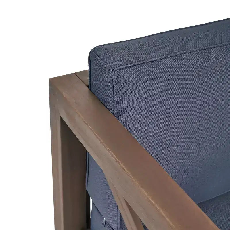 Christopher Knight Home Brava Ensemble de conversation 4 places en bois d'acacia pour extérieur avec coussins