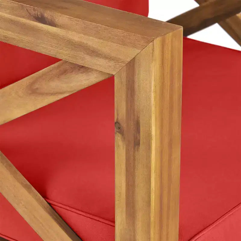 Christopher Knight Home Brava Ensemble de conversation 4 places en bois d'acacia pour extérieur avec coussins