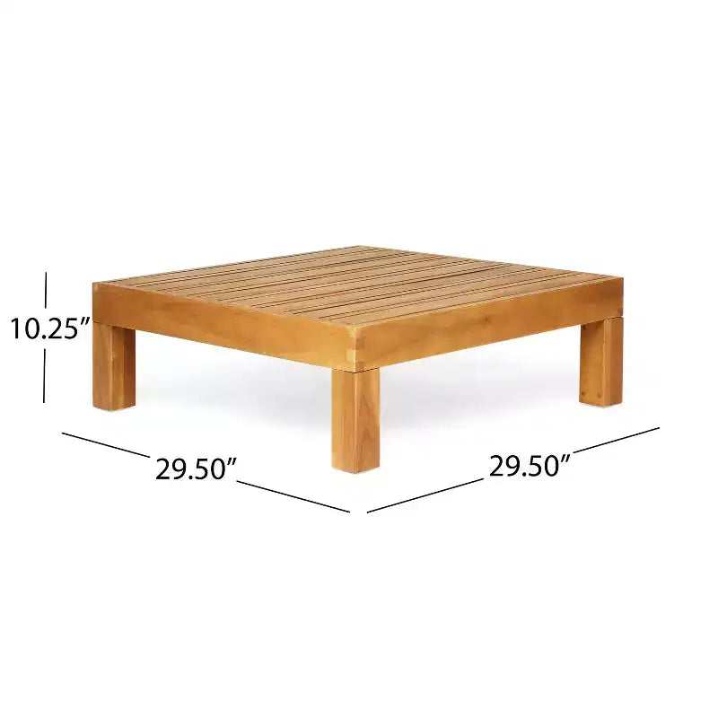 Christopher Knight Home Brava Ensemble de conversation 4 places en bois d'acacia pour extérieur avec coussins