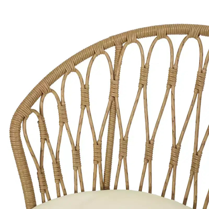 Christopher Knight Home Tavon Ensemble de conversation 3 pièces en osier d'extérieur avec coussins, marron clair/beige