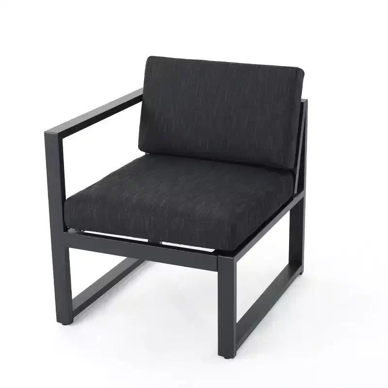 Christopher Knight Home Navan Salon de jardin modulable 5 places en aluminium avec coussins, Gris foncé/Noir