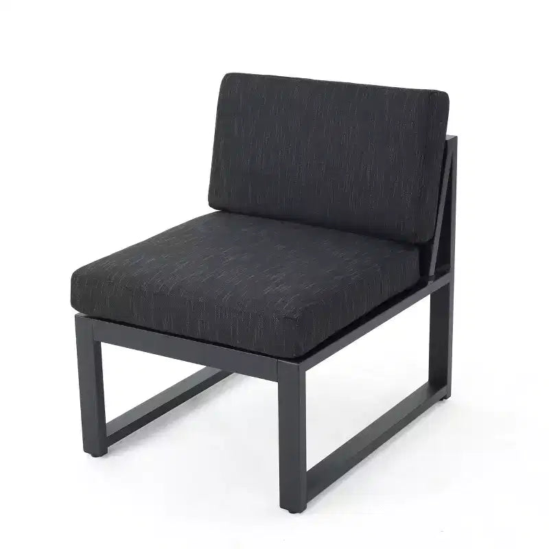 Christopher Knight Home Navan Salon de jardin modulable 5 places en aluminium avec coussins, Gris foncé/Noir
