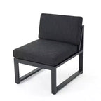 Christopher Knight Home Navan Salon de jardin modulable 5 places en aluminium avec coussins, Gris foncé/Noir